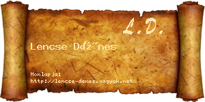 Lencse Dénes névjegykártya