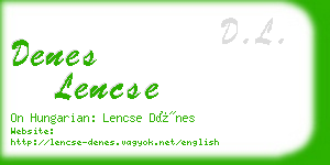 denes lencse business card